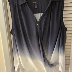INC Sz 24 Navy to white Ombre Sleeveless blouse